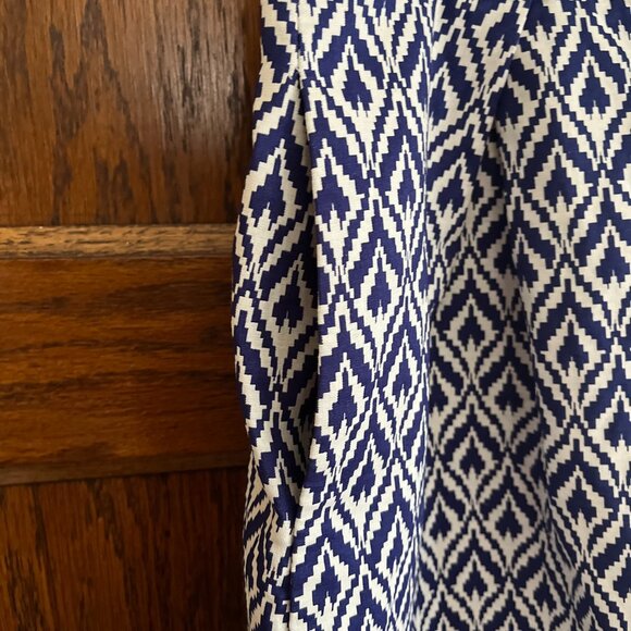 J. Crew Navy Blue Patterned Skirt, Pockets, Size 8 - Picture 2 of 8